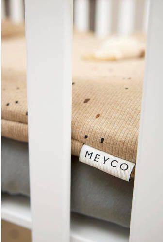 Meyco boxkleed Rib Mini Spot toffee melange Bruin | Boxkleed van