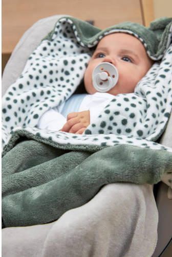 Meyco fleece wikkeldeken Cheetah forest green Groen All over print - Foto 4