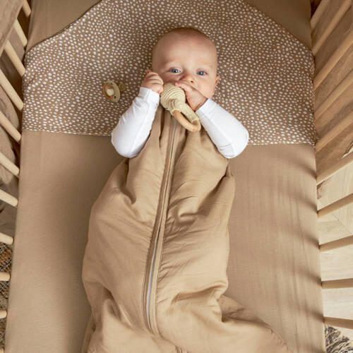 Meyco gevoerde baby slaapzak uni taupe Babyslaapzak Bruin 110 cm