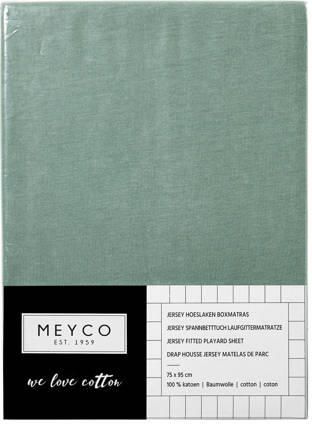 Meyco hoeslaken boxmatras 75x95 cm groen | Hoeslaken van - Foto 3