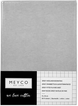 Meyco hoeslaken boxmatras 75x95 cm lichtgrijs | Hoeslaken van