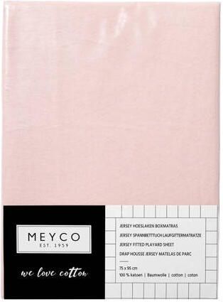 Meyco hoeslaken boxmatras 75x95 cm lichtroze | Hoeslaken van - Foto 2