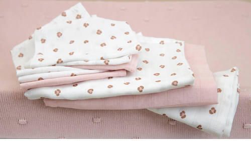 Meyco hydrofiele doek Mini Panther 70x70 cm set van 3 Soft Pink Hydrofiele luiers Roze - Foto 4