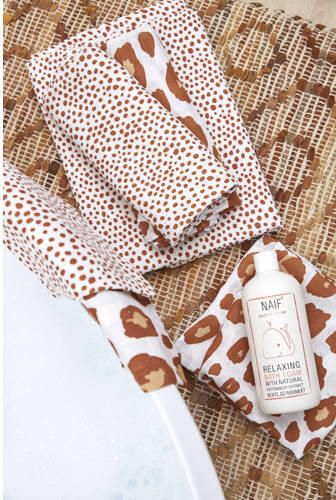 Meyco hydrofiel baby washandje set van 3 17x20 cm Panter-Cheetah camel Hydrofiele washandjes Bruin - Foto 2
