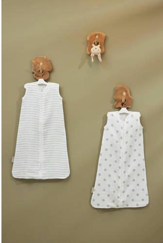Meyco hydrofiele baby zomerslaapzak Stripe soft green Babyslaapzak Groen 110 - Foto 2