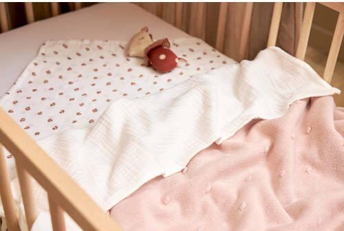 Meyco hydrofiele baby ledikantlaken 100x150cm offwhite Babylaken Ecru Effen - Foto 3