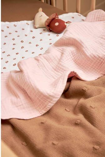 Meyco hydrofiele baby ledikantlaken 100x150cm soft pink Babylaken Roze - Foto 3