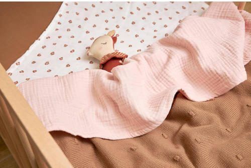 Meyco hydrofiele baby ledikantlaken 100x150cm soft pink Babylaken Roze - Foto 4
