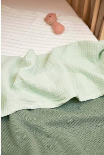 Meyco hydrofiele baby wieglaken 75x100 cm soft green Babylaken Groen Effen - Foto 3