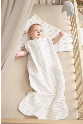 Meyco hydrofiele baby zomerslaapzak Stripe sand Babyslaapzak Beige Streep 110 - Foto 2