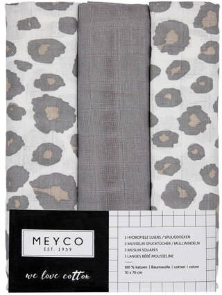 Meyco hydrofiele doek set van 3 panter grijs Hydrofiele luiers - Foto 2