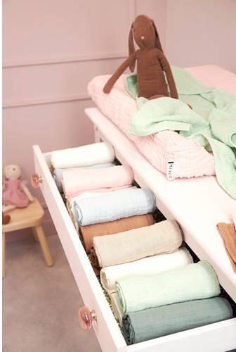 Meyco hydrofiele luier set van 3 Uni Offwhite Soft Pink Toffee 70x70cm Hydrofiele luiers Roze - Foto 2