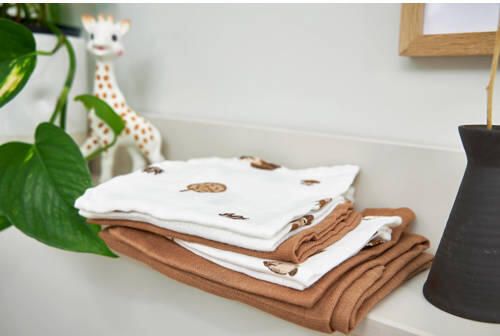 Meyco hydrofiel washandje Forest Animals set van 3 toffee Hydrofiele washandjes Bruin - Foto 4