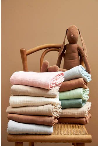 Meyco hydrofiele swaddle set van 2 Uni Soft Pink Toffee 120x120cm Hydrofiele luiers Roze - Foto 2