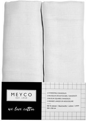 Meyco hydrofiele swaddle set van 2 wit | Swaddle van - Foto 2