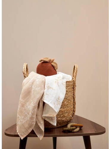 Meyco hydrofiele swaddles set van 2 120x120 cm Branches sand Hydrofiele luiers Beige - Foto 2