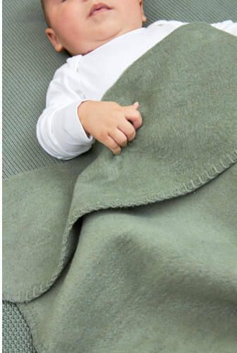 Meyco katoenen baby ledikantdeken uni 100x150 cm forest green Babydeken Groen - Foto 2