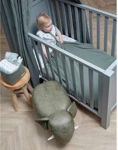 Meyco katoenen jersey baby hoeslaken wieg 40x80 90 cm set van 2 forest green Groen - Foto 3