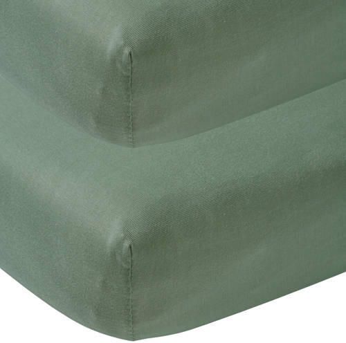 Meyco katoenen jersey hoeslaken junior bed 70x140 150 cm set van 2 forest green Groen - Foto 3