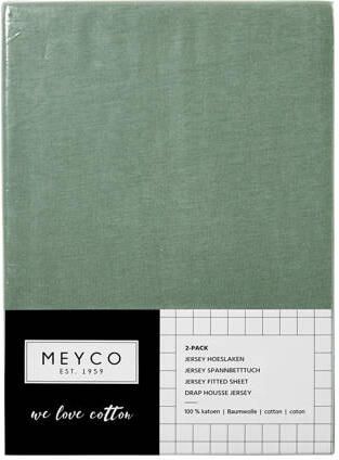Meyco katoenen jersey baby hoeslaken wieg 40x80 90 cm set van 2 forest green Groen - Foto 4