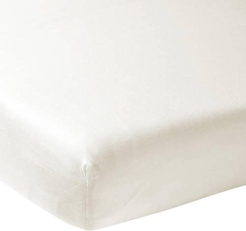 Meyco katoenen jersey hoeslaken wieg 40x80 90 cm offwhite Wit