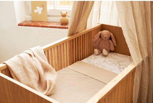 Meyco katoenen jersey junior hoeslaken 70x140 150 Branches sand Beige Blad - Foto 4