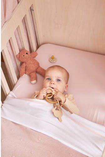 Meyco katoenen jersey ledikant hoeslaken 60x120 cm Soft Pink Roze Effen