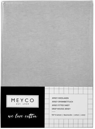 Meyco katoenen jersey hoeslaken wieg 40x80 90 cm Grijs Effen