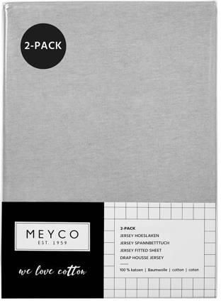 Meyco katoenen jersey hoeslaken wieg 40x80 90 cm (set van 2) Grijs Effen - Foto 3