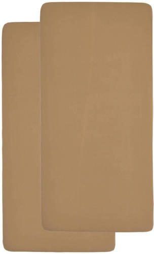 Meyco katoenen jersey wieg hoeslaken 40x80 90 cm set van 2 Toffee Bruin - Foto 4