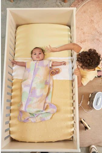 Meyco katoenen jersey wieg hoeslaken 40x80 90 cm soft yellow Geel Effen - Foto 3