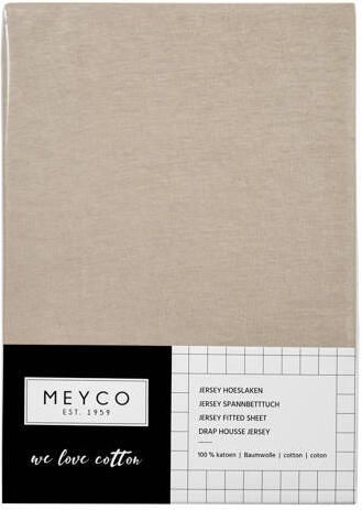Meyco katoenen junior hoeslaken 70x140 150 cm sand Beige Effen
