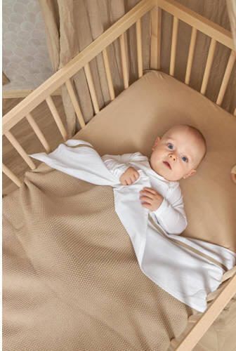Meyco katoenen ledikant hoeslaken 60x120 cm sand Beige Effen - Foto 4
