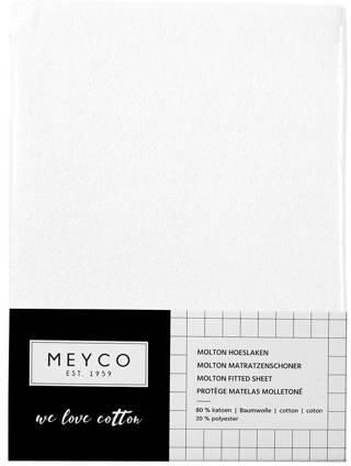 Meyco katoenen molton hoeslaken ledikant 60x120 cm Kindermolton Wit - Foto 4