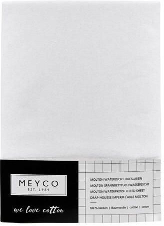 Meyco katoenen molton pu waterdicht hoeslaken 60x120 cm Kindermatrasbeschermer Wit - Foto 4