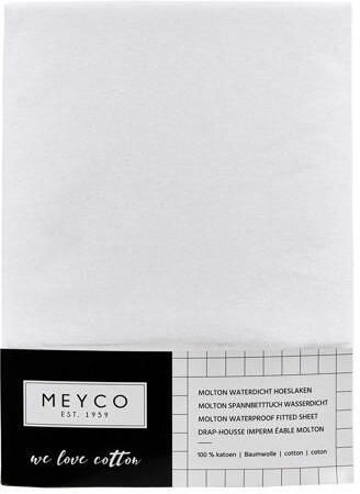 Meyco katoenen molton pu waterdicht hoeslaken 70x140 150 cm Kindermatrasbeschermer Wit - Foto 3