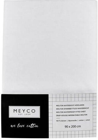 Meyco katoenen molton pu waterdicht hoeslaken 90x200 cm Kindermolton Wit - Foto 4