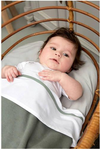 Meyco Knit Basic wiegdeken 75x100 cm forest green Babydeken Groen Effen - Foto 2