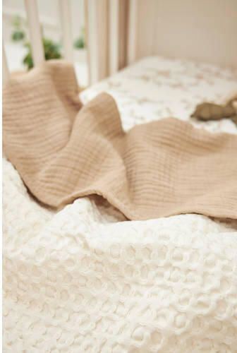Meyco wiegdeken Waffle Cotton Nature Babydeken Wit Effen - Foto 4