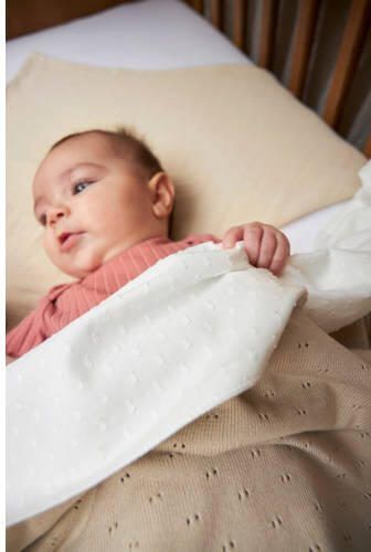 Meyco ledikantlaken Plume offwhite Babylaken Wit Effen