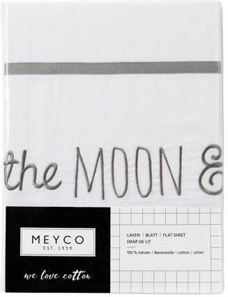 Meyco Love you to the moon & back ledikantlaken 100x150 cm Babylaken Grijs - Foto 3