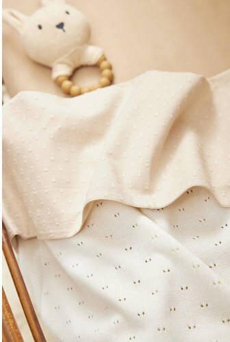 Meyco Plume wieglaken soft sand Babylaken Beige Effen