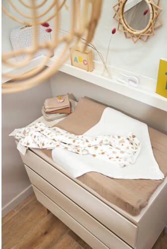 Meyco pre-washed hydrofiel aankleedkussenhoes taupe Bruin Effen - Foto 3