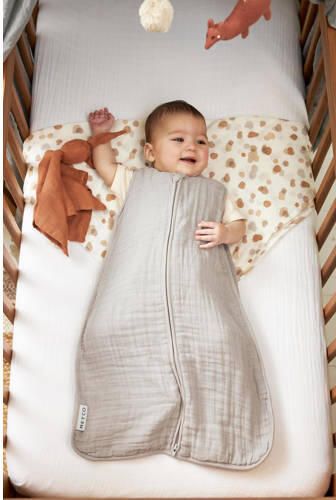 Meyco pre-washed hydrofiel baby slaapzak Greige Babyslaapzak Grijs Effen 110