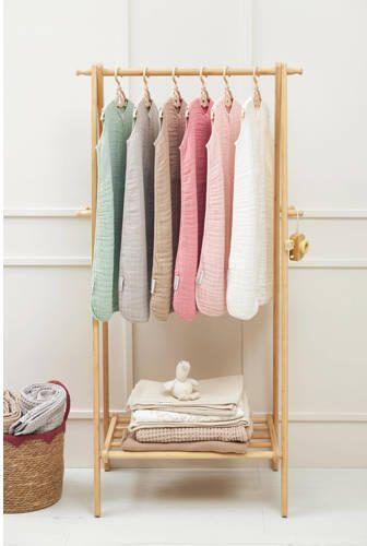 Meyco pre-washed hydrofiel baby slaapzak Greige Babyslaapzak Grijs Effen 110 - Foto 3