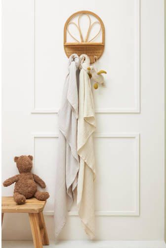 Meyco pre-washed hydrofiel swaddle set van 2 soft sand greige Effen
