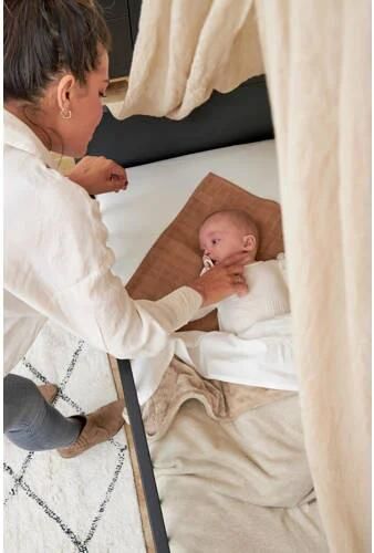 Meyco reversible baby ledikantdeken Knit Basic Teddy 100x150 cm Sand Melange Babydeken Bruin - Foto 2