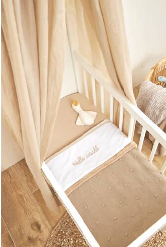 Meyco reversible baby wiegdeken Mini Knots Teddy 75x100 cm Sand Babydeken Bruin - Foto 4