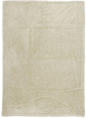 Meyco reversible baby wiegdeken Knit Basic Teddy 75x100 cm Sand Melange Babydeken Bruin