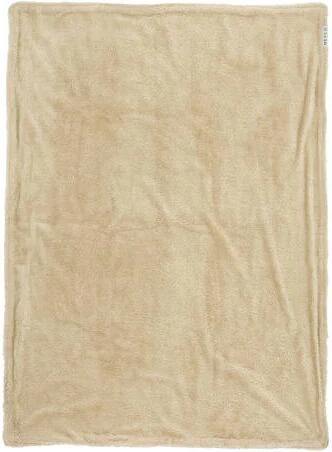 Meyco reversible baby wiegdeken Mini Knots Teddy 75x100 cm Sand Babydeken Bruin